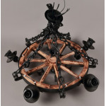 Luster z dreva a tepaného železa