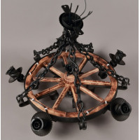 Luster z dreva a tepaného železa