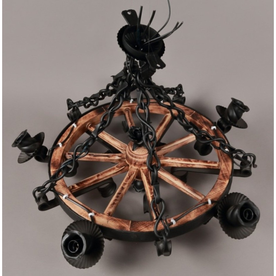 Luster z dreva a tepaného železa